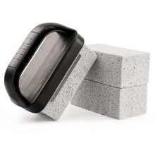 Grill Cleaning Stone with Ergonomic Handle, Heavy Duty Pumice Grill Cleaner 3 Pack for BBQ and Flat Deep Stain Removal