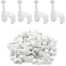 1/4" White Half Clamp J-Hook with Nail for Pex Tubing Pipe Support -300pcs White