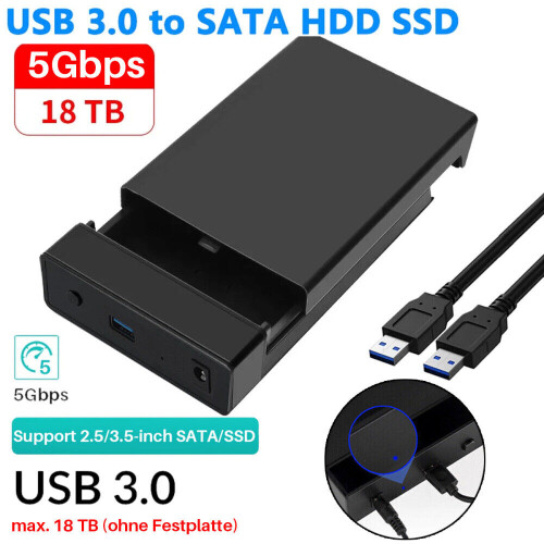 Gabinete externo para HD de 2,5 polegadas com proteção contra impactos, fácil instalação e compatibilidade universal para HDs de 7 a 9,5 mm.
