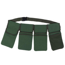 Durable Canvas Garden Tool Belt with 4 Pockets, Gardening Waist Bag Organizer for Gardeners