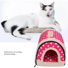 Portable pet house, comfortable semi-enclosed pet bed, suitable for cats and kittens, with sturdy handles, spacious dog house, made of Oxford cloth, s