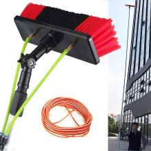 Solar Panel Cleaning Brush 50cm Head with 12m Water Fed Telescopic Pole for Long Reach Window and Solar Panel Cleaning