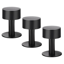 Heavy Duty Stainless Steel Door Stopper Set 3 Pack, Punch Floor Mount Wall Protector for Home
