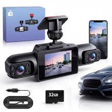 Dash Cam 4K Car DVR Recorder with 360 Full Coverage, Night Vision, Loop Recording, Parking Monitor