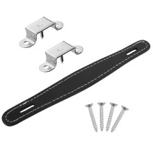 Matte Black Leather Guitar Amplifier Handle with Ergonomic Grip, Reinforced Strap for DIY Speaker Cabinet