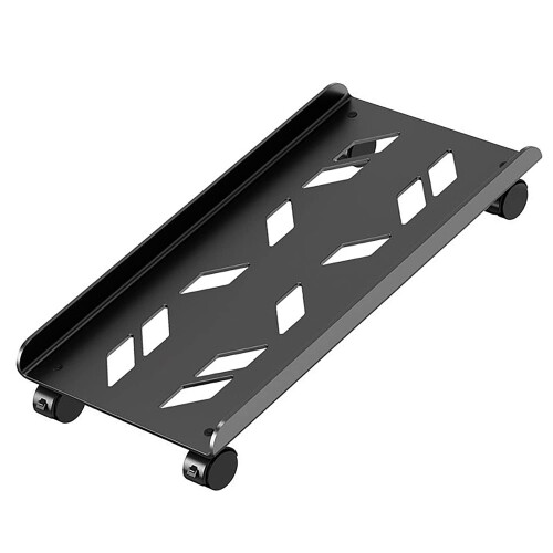 Adjustable CPU Tower Stand with Wheels, Stable Rolling Computer Tower Holder for Desktop PC, Black