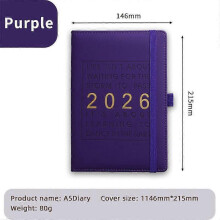 (Purple) 2026 Daily Planner One Day One Page Comprehensive Organizer with Monthly
