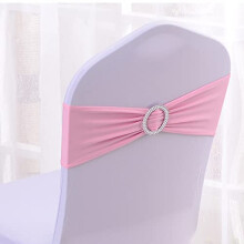 Light Pink 12 PCS Stretch Chair Sashes with Buckle Slider for Wedding Reception, Elegant Reusable Event Decor