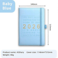 (Light blue) 2026 Daily Planner One Day One Page Comprehensive Organizer with Monthly
