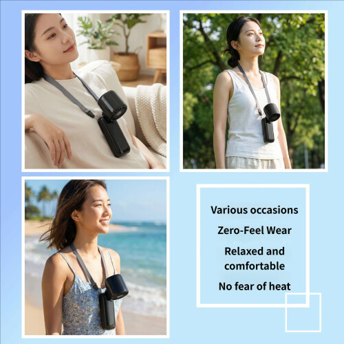 Compact Foldable Individual Fan with Ice Pack and Various-Black 2