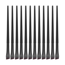 12St Hoekige Eyeliner Borstels Set Zwart, Vegan, Precisie Voor Ooglook