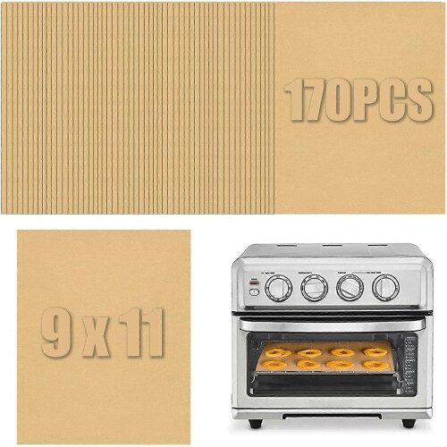 Parchment Paper Sheets 9x11 Inch, Air Fryer Toaster Oven Liners Rectangular 170