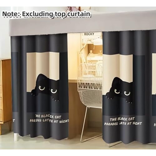 Dorm Bed Curtains Blackout Privacy Bunk Bed Canopy for Students Breathable Lightproof Drapes Set 1
