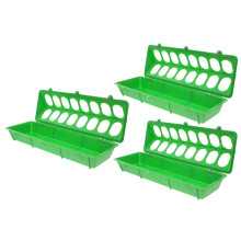 3St Plastic Kuikenvoederbak Met Fliptop Groen No Waste Kippenvoeder