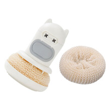 Dish Scrub Brush with Automatic Soap Dispenser, Replaceable Head and Ergonomic Handle for Pots and Pans
