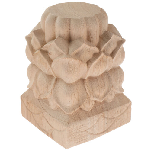 Beige Trap Balusterdop Met Decoratief Lotusontwerp