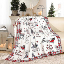 (100*150CM, A) Red Snowflake Blanket Christmas Throw Blanket Winter Holiday Bed Blanket Super