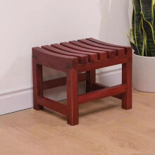 Wooden Shower Stool Solid Wood Bathroom Bench Waterproof Compact Seat for Elderly 25x30x25cm