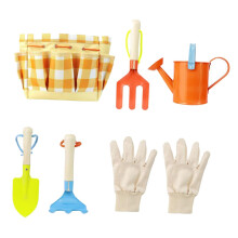 Kids Gardening Tools Set with Tote Bag, Gloves and Watering Can – Wooden Handles, Safety Edges, 7 Pcs