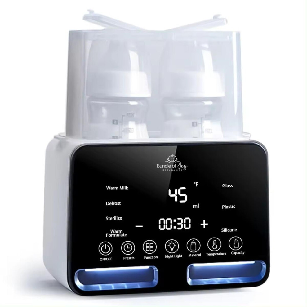 Fast Double Baby Bottle Warmer for Breastmilk and Formula with Digital Display and Quick Heating
