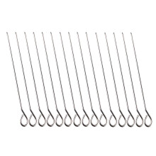 15PCS Stainless Steel Skewers and Poultry Lacers Set for Turkey Trussing BBQ Kebab Grilling