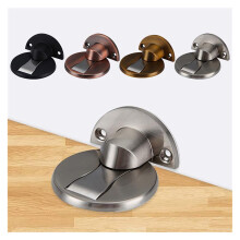 Magnetic Door Stop Floor Mount No Drill Zinc Alloy Door Stopper Set with Strong Hold Yellow 3pcs