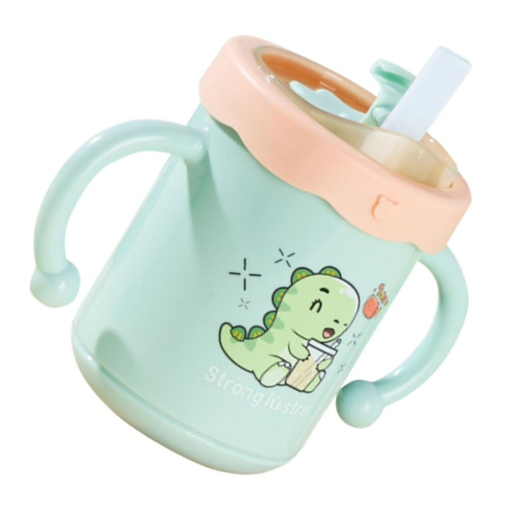 Kids Water Bottle with Straw and Handle, Leakproof Dinosaur Cup for Toddlers Boys and Girls