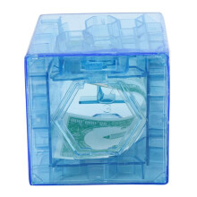 Money Maze Box Blue Transparent Puzzle Money Bank Gift for Kids and Adults Fun Cash Challenge