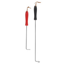 2pcs BBQ Meat Turner Hooks Stainless Steel Grilling Tools Heavy Duty Non‑Slip Handle for Steak Chicken Pork
