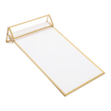 Acrylic Sign Holder Double‑Sided Freestanding Display Frame with Gold Trim for Wedding Table Signs
