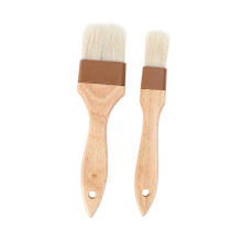 Silicone Basting Brush Set with Heat Resistant Bristles and Beechwood Handle for BBQ Grill and Baking