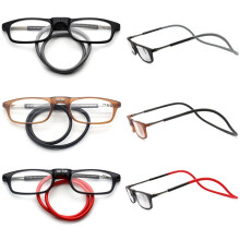 Magnetic Reading Glasses Rectangular Readers with Extra Long Arms for Men and Women Lightweight Fit