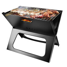 Foldable Stainless Steel Portable Charcoal Grill for Outdoor Cooking, Camping, Picnic and Beach Use