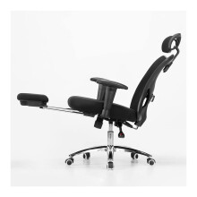 Ergonomic Mesh Office Chair with Footrest, 135 Reclining Lumbar Support Task Chair for Home Office, Black