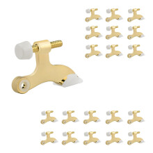 20 Pack Adjustable Hinge Pin Door Stopper, Bright Brass Finish, Noise Reduction Rubber Tip, Wall Impact Protection