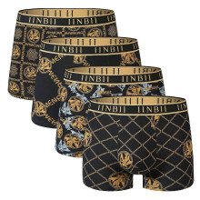 (XXL 43CM) New men's printed underwear, 4-pack, boxer briefs