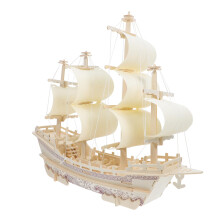Wooden Pirate Model Kit DIY Sailing Boat Puzzle Educational Craft for Adults and Kids