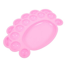 Kids Paint Palette Footprint Shape Pink Tray for Easy Color Mixing Acrylic Watercolor Gouache
