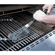18 Inch Stainless Steel Grill Cleaning Brush with Durable Wire Bristles and Ergonomic Soft Grip Handle Black