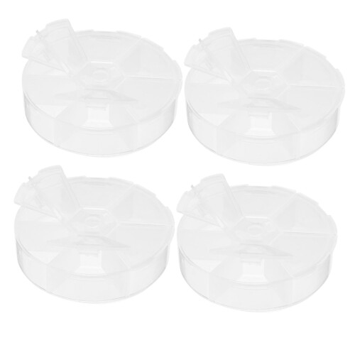 Round Bead Storage Containers Bulk Jewelry Organizer Box with Clear Secure Locking Lids