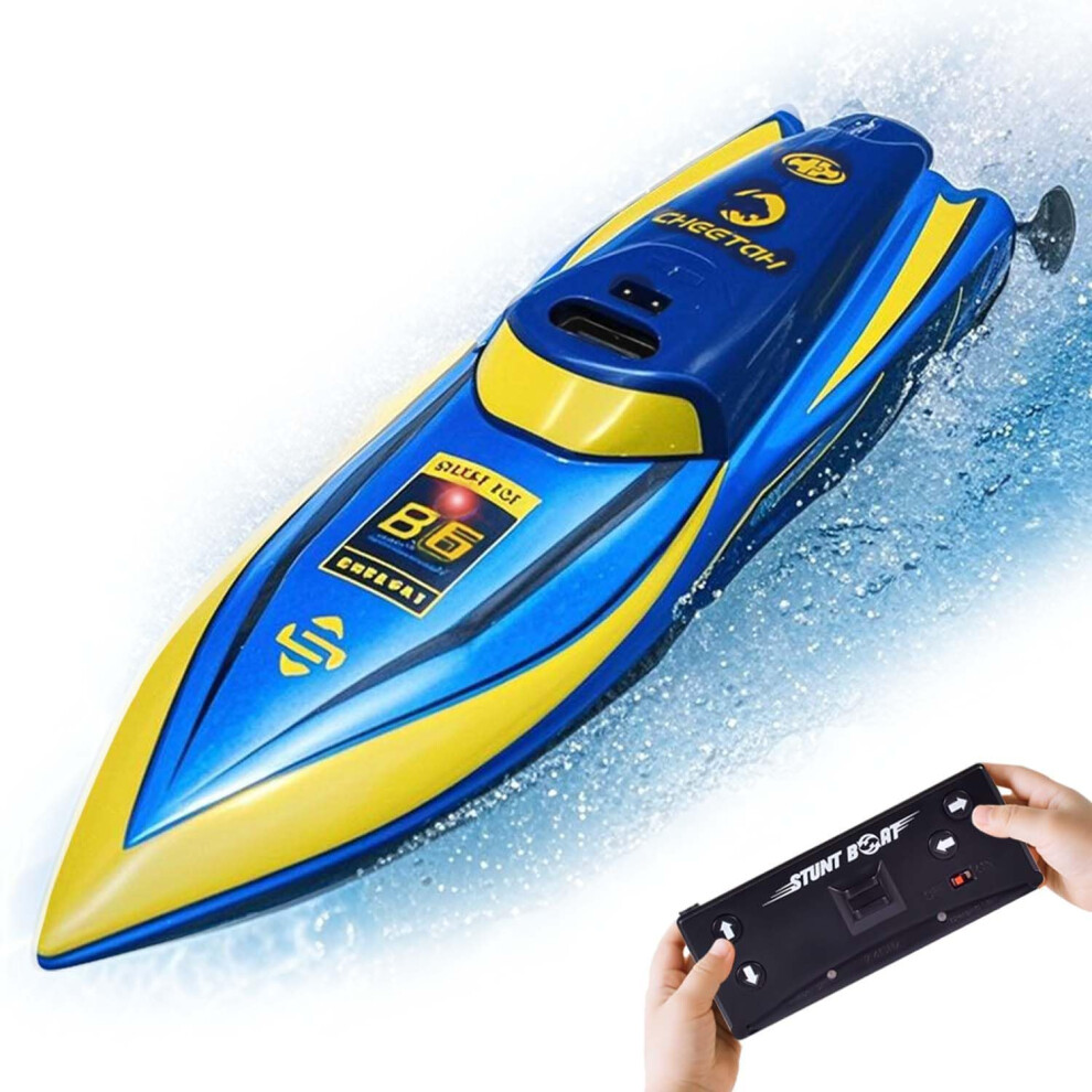 Remote Control Boat for Kids 2.4GHz Mini RC Boat with 360 Rotation Rechargeable Battery Blue-image-OPC-PTGDXXP-NEW