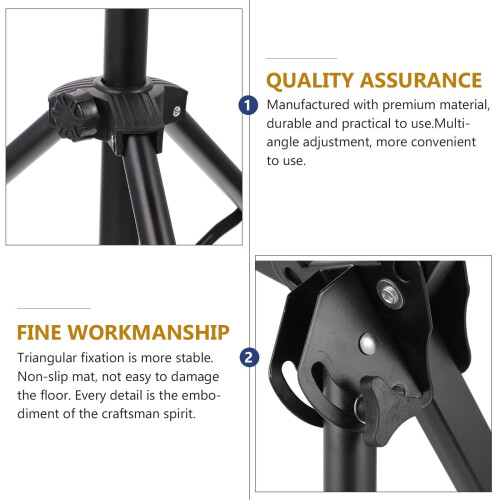 Adjustable 12 Inch Snare Drum Stand with Foldable Tripod, Stable Alloy Frame for Home Practice Studio 2