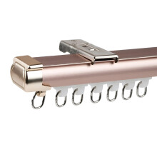 Ceiling Curtain Track 4.5m Rose Gold Heavy Duty Rail Set with Low Noise Operation and Install Kit