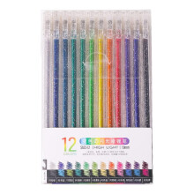 Glitter Gel Pens Set 12 Colors DualColor Flash Ink Fine 1.0mm Tip for Adult Coloring and Journaling