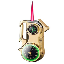 5 in 1 Multifunction Outdoor Lighter with Real Watch, Compass, Windproof Red Flame and Keychain Opener