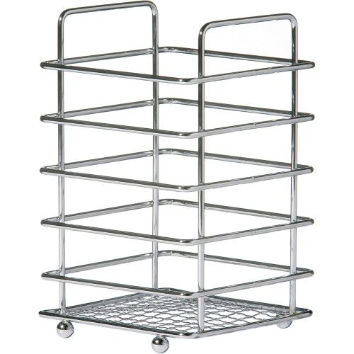 Premier Housewares Square Kitchen Cutlery Caddy Chrome