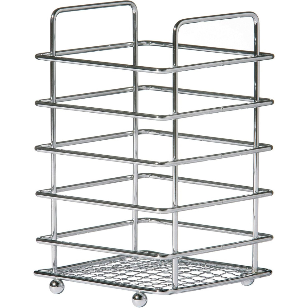 Premier Housewares Square Kitchen Cutlery Caddy Chrome