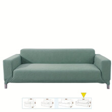 (Bean Green (Lucky Star), Four Seater Sofa Cover) Jacquard Sofa Cover, Elastic Full Coverage Sofa Chair Cover, Anti-Cat And Dog Detachable