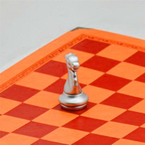 33CM Leather Chessboard Unique Design Portable Board Game Accessory Metal Corner Guards Green 2