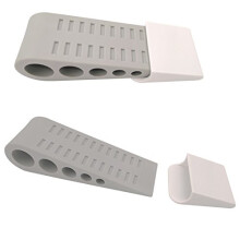2 Pack Rubber Door Stop Wedge, Non‑Slip TPR Door Stopper for Floor Gaps, Finger‑Safe and Durable